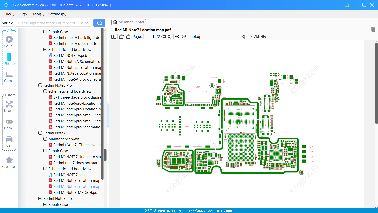 Xiaomi Redmi Note7 Location Map